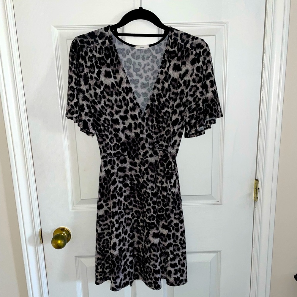 Leopard Print Wrap Dress